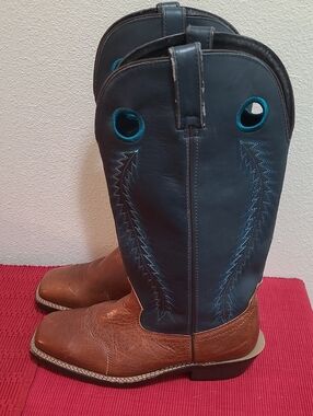 Men's Two-Tone Brown & Dark Blue Western Boots